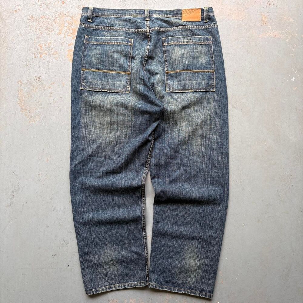 Vintage Y2K Baggy RoyalBlue Brown Wash Jeans